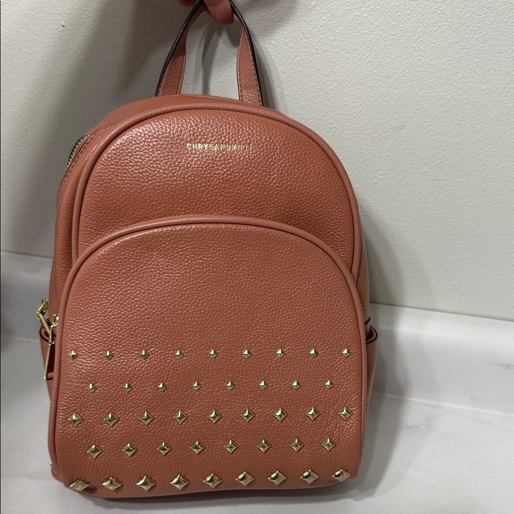Chrysansmile Leather Studded Backpack